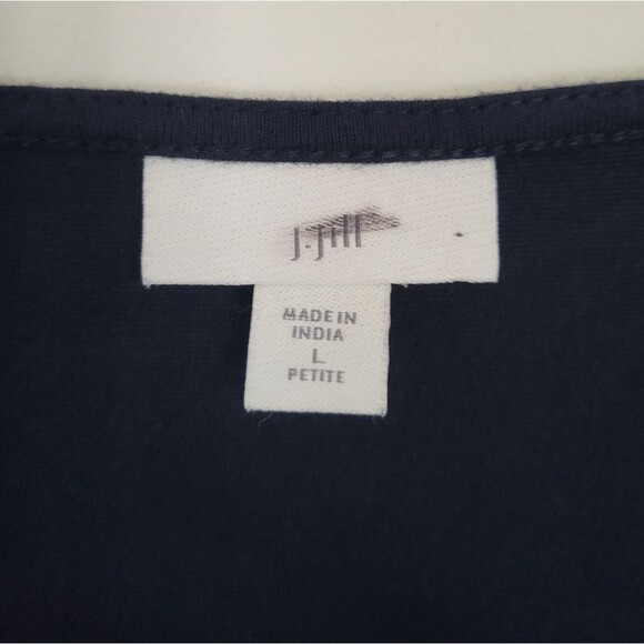 J. Jill Navy Blue Eyelet Bell Sleeve Top Size LP - Picture 4 of 6
